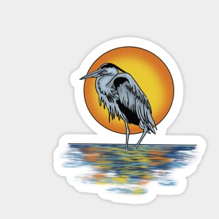 Heron Sunset Sticker